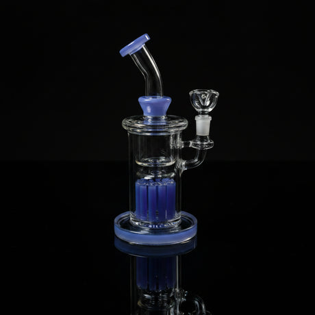 Glass Water Pipe | Bent Neck Tree Perc Color Trim Separate Chamber - SmokeMEGA