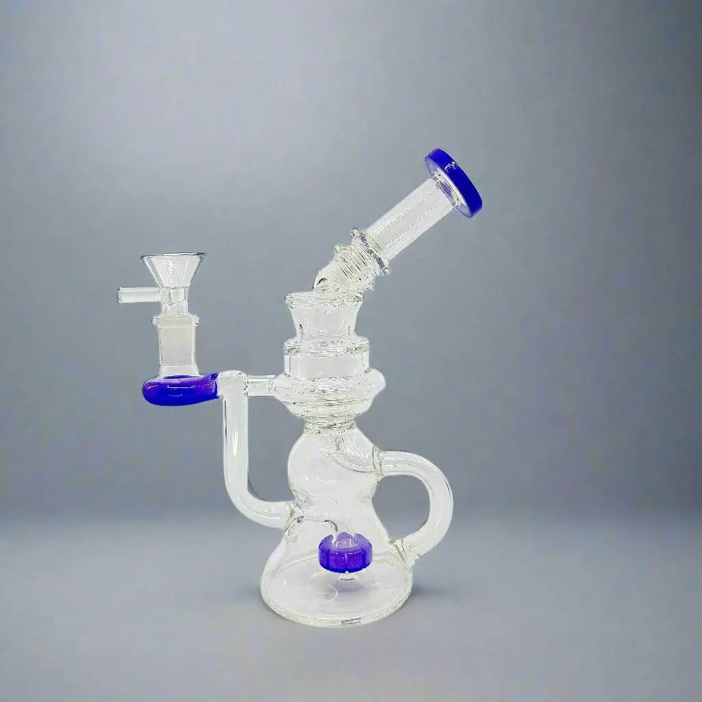 Glass art Dab Rig- Side carve style - SmokeMEGA