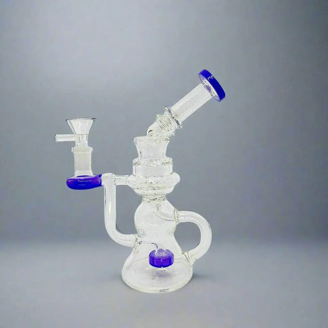 Glass art Dab Rig- Side carve style - SmokeMEGA