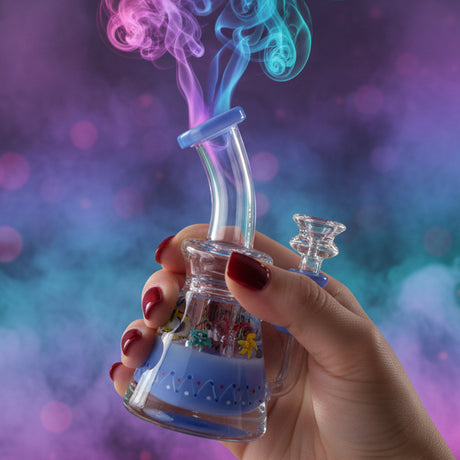 Glycerin inside heavy thick new craft dab rig - SmokeMEGA