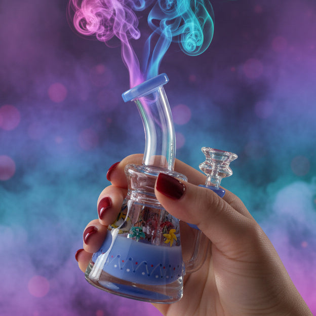 Glycerin inside heavy thick new craft dab rig - SmokeMEGA