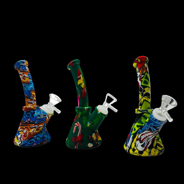 Graffiti Gang Silicone Beaker Bong - SmokeMEGA