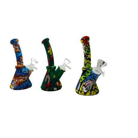 Graffiti Gang Silicone Beaker Bong - SmokeMEGA