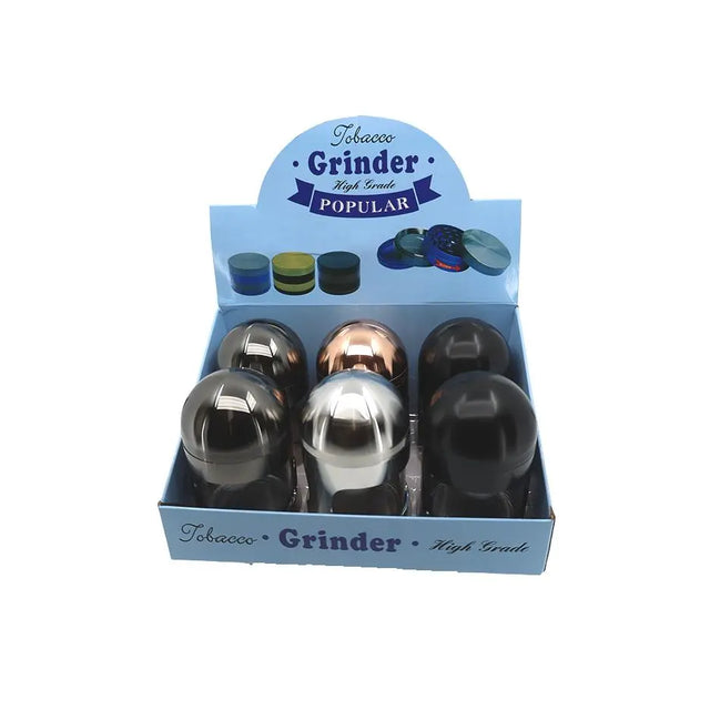 5-Part Dome Top Metal Grinder with transparent glass display, high-quality construction, and magnetic lid.