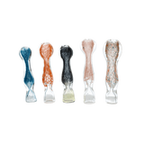 Hand Pipe | 4" Fritted Swirl Flat Mouth Glass Handpipe