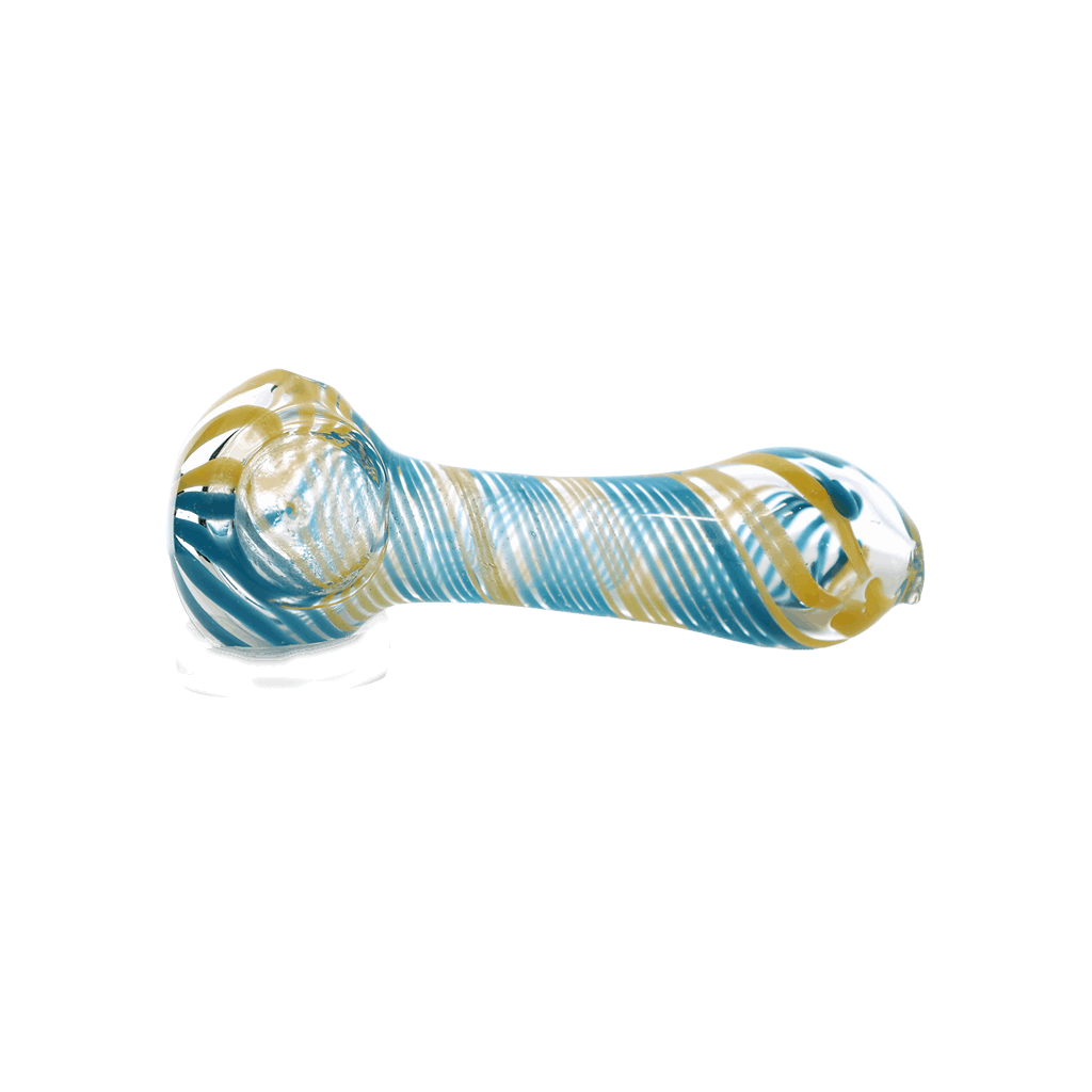 4" Hand Pipe Color Line Swirling Art Crack Pipe