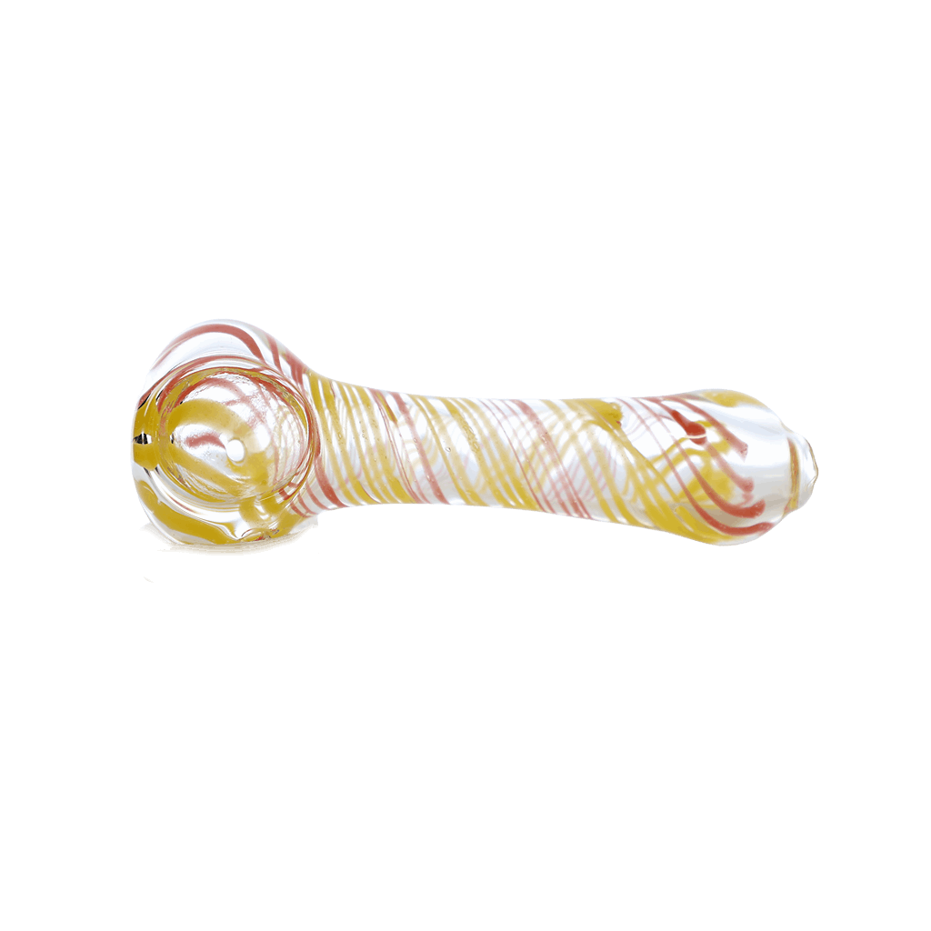 HAND PIPE | 4" Hand Pipe Color Line Swirling Art Crack Pipe