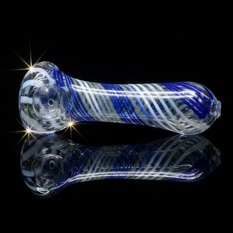 HAND PIPE | 4" Hand Pipe Color Line Swirling Art Crack Pipe