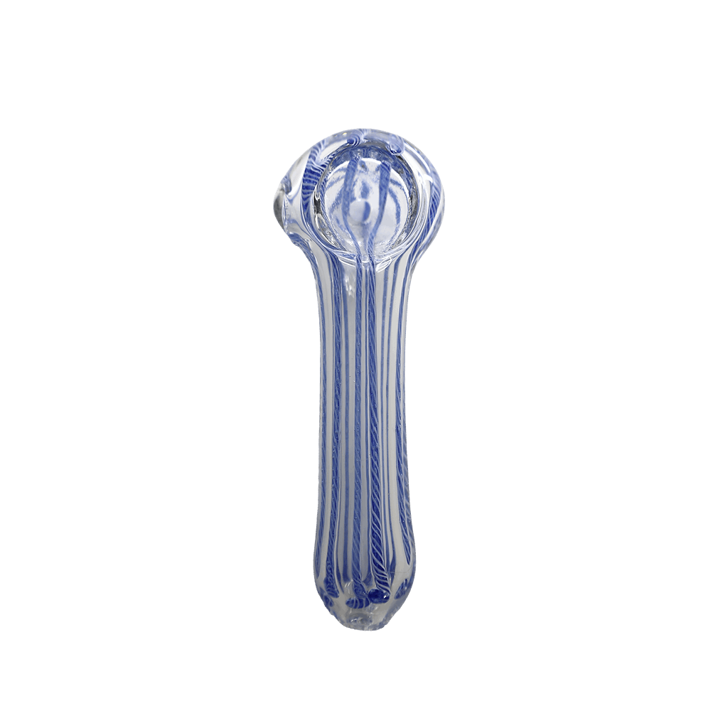 5" Glass Spoon Candy Cane Color Swirl Hand Pipe