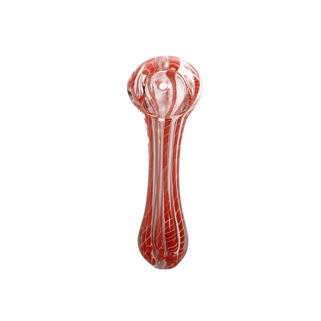 Hand Pipe | 5" Glass Spoon Candy Cane Color Swirl Hand Pipe