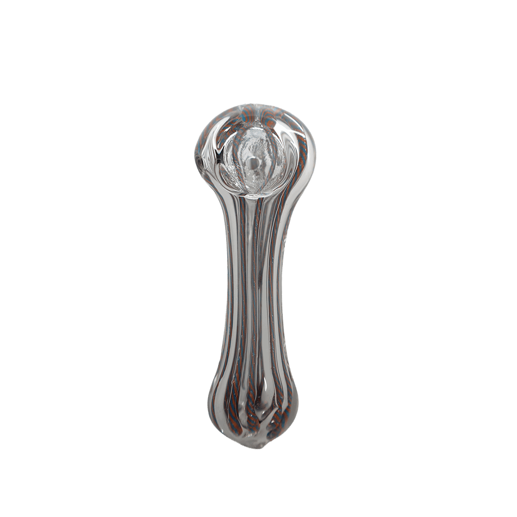 Glass Spoon Candy Cane Color Swirl Hand Pipe