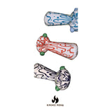 Colorful glass hand pipes for smoking with artistic designs.