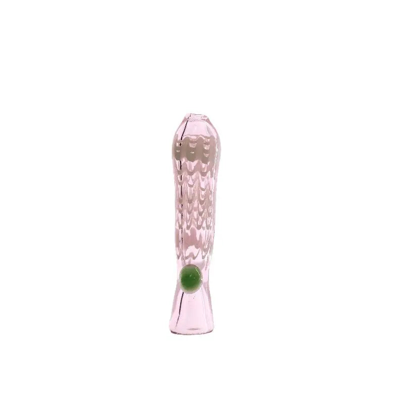 4.5" Handmade Glass Pipe with Colored Dot Ring Design