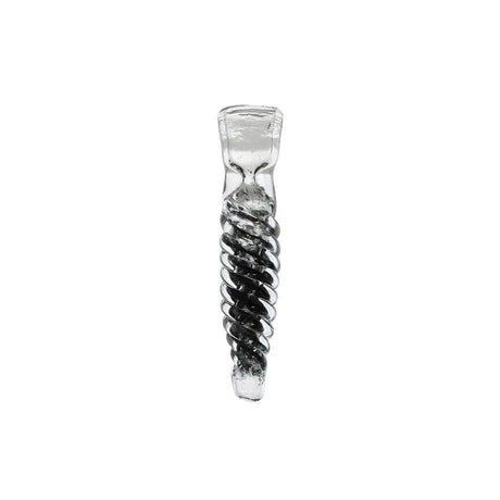 4.5" glass hand pipe with colored insert and twisted handmade design.