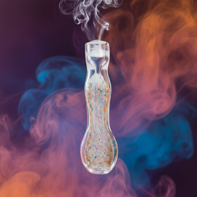 Hand Pipe | 4" Fritted Swirl Flat Mouth Glass Hand Pipe