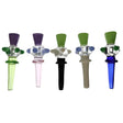 5-inch glass dot mixed-color handmade hand pipe, featuring unique designs and durable borosilicate glass construction.