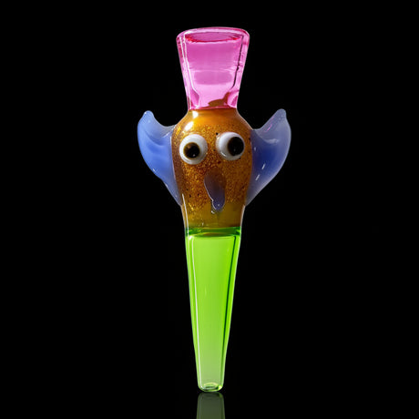 Hand Pipe | 5 "Glass Owl With Ears Colored Handmade Pipe