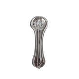 5" glass spoon hand pipe with candy cane color swirl design