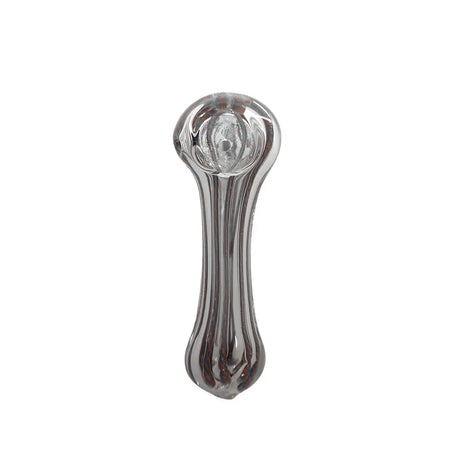 5" glass spoon hand pipe with candy cane color swirl design