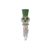 5-inch hand pipe with three dot glass colored ring, compact and portable design.