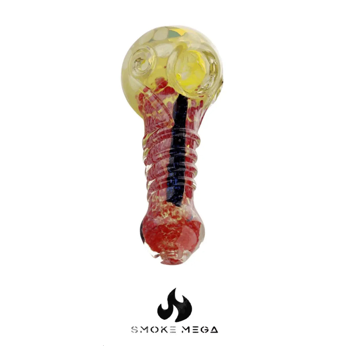 Dichroic Frit Spoon Hand Pipe 4.5", handcrafted glass, ergonomic design.