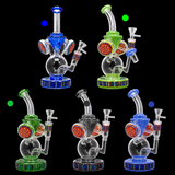 9" Dual Recycler Glass Dab Rig - SmokeMEGA