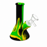 5-Inch 4-Piece Detachable Silicone Beaker Bong | Unbreakable Travel Water Pipe