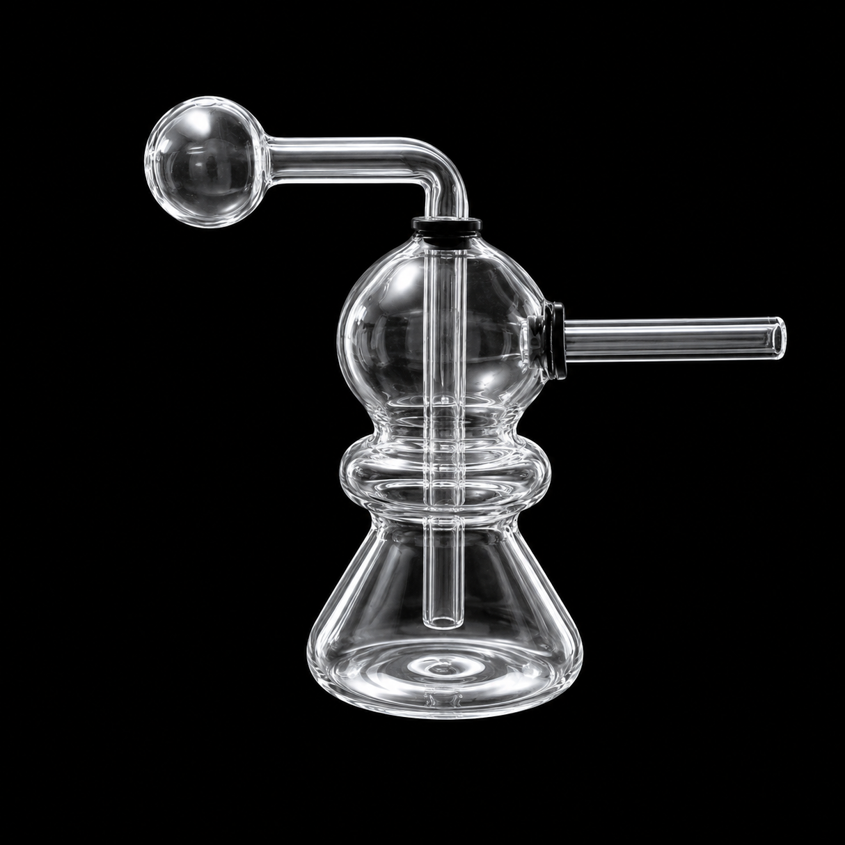 Clear Glass Snowman Oil Burner Bubbler Rig
