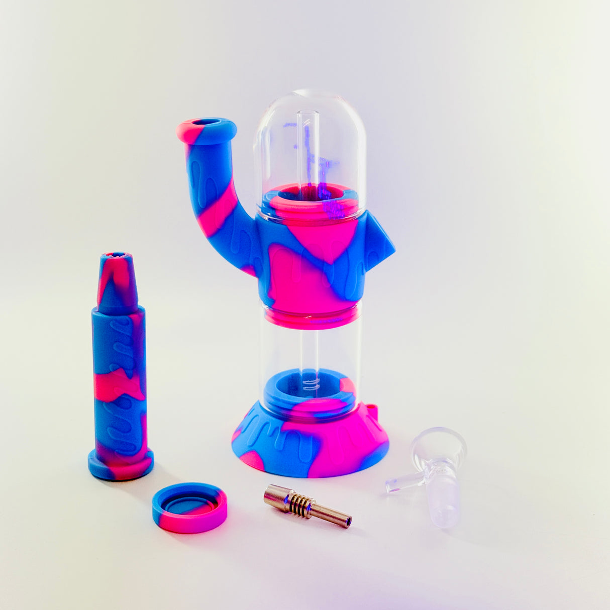 3-in-1 Silicone Water Pipe with Nectar Collector & Secret Storage - Elevate Your Experience!