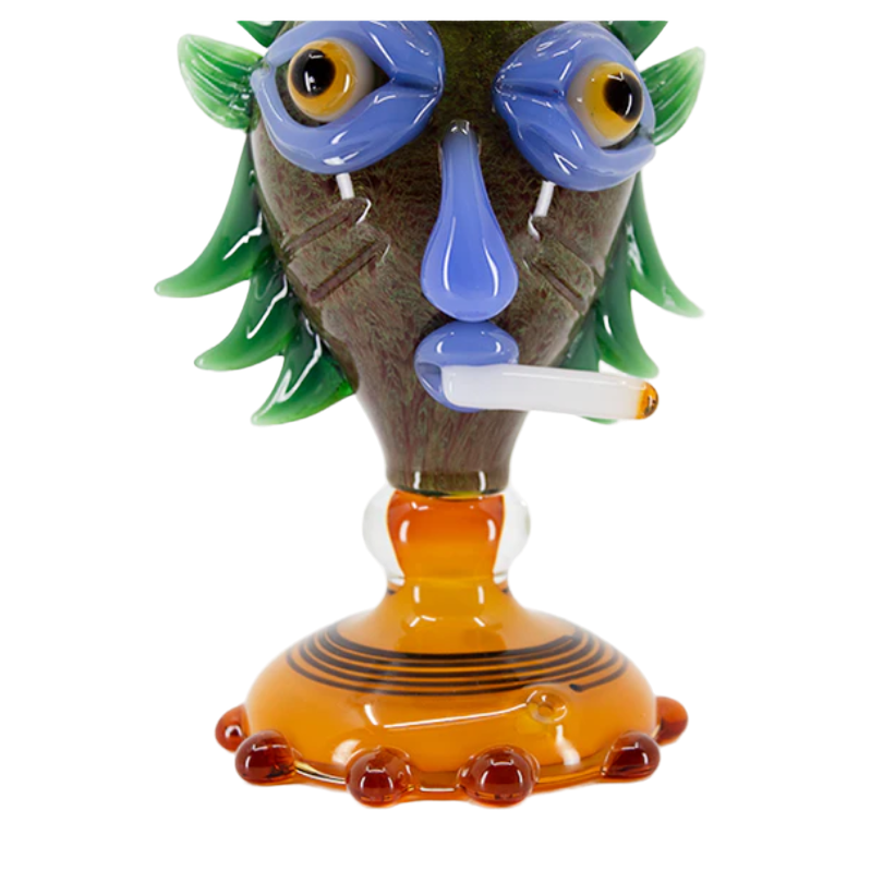 MAYAN CHARACTER WATER PIPE BONG 10" - Made By Nepal