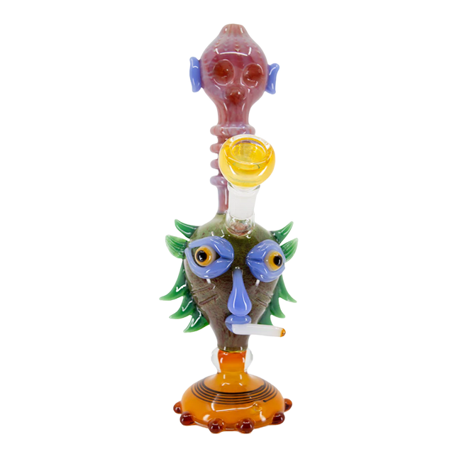 MAYAN CHARACTER WATER PIPE BONG 10" - Made By Nepal