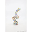 Mini Bubbler with Color Twisted design made of borosilicate glass.