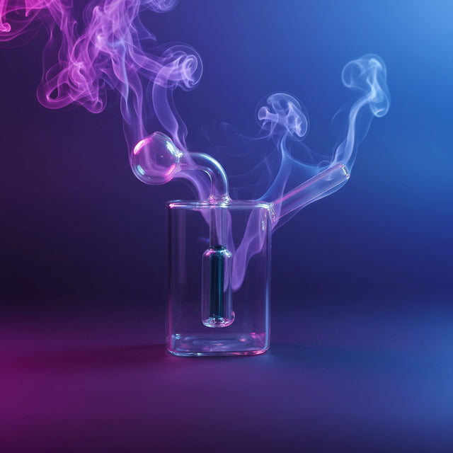 Mini Glass Oil Burner Square Bong - SmokeMEGA