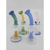 Mini Showerhead Banger Hanger in assorted colors with angled mouthpiece and stable base.