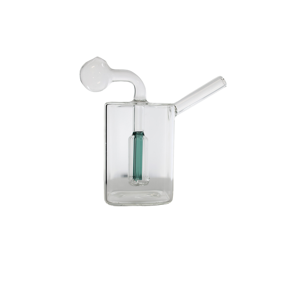 Mini Glass Oil Burner Square Bong - SmokeMEGA