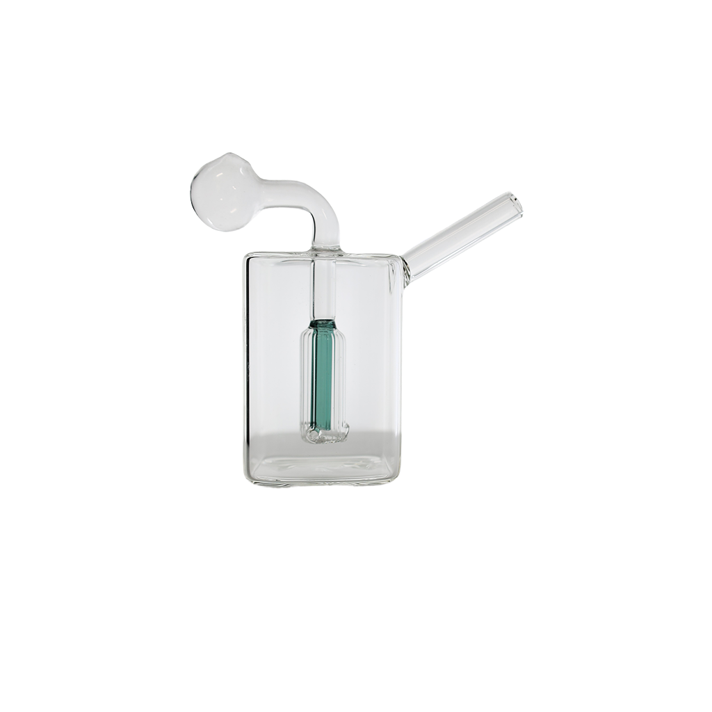 Mini Glass Oil Burner Square Bong - SmokeMEGA