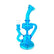 Blue glass NEON ARCH RECYCLER DAB RIG 10-inch with unique design and efficient filtration system for optimal flavor extraction.