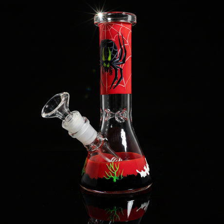 NEW 8" Glow In Dark Halloween Theme Beaker Bong - with 3D ART