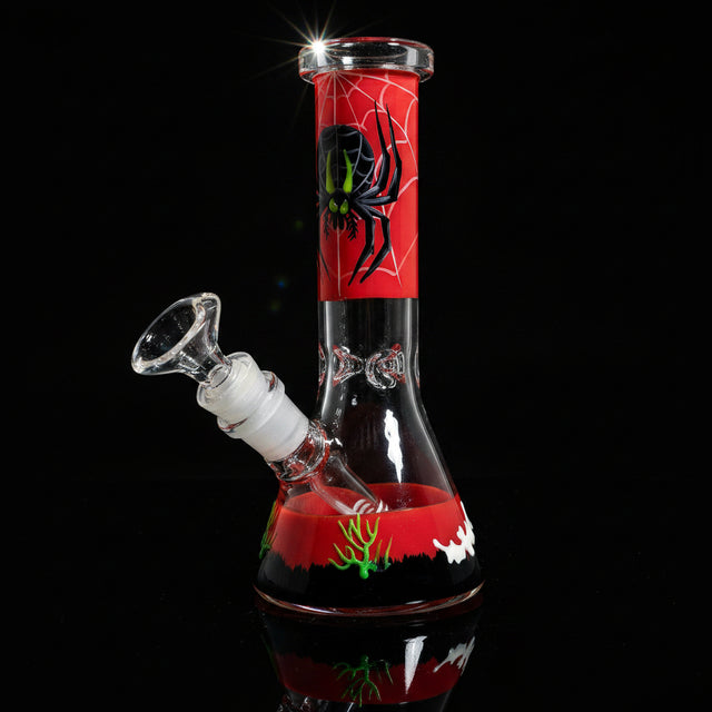 NEW 8" Glow In Dark Halloween Theme Beaker Bong - with 3D ART