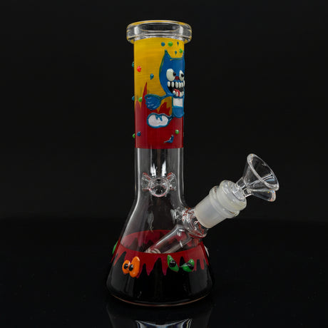 NEW 8" Glow In Dark Halloween Theme Beaker Bong - with 3D ART