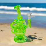 NEW Metallic 8” Recycler Dab Rig – Experience Smooth Hits & Stunning Colors