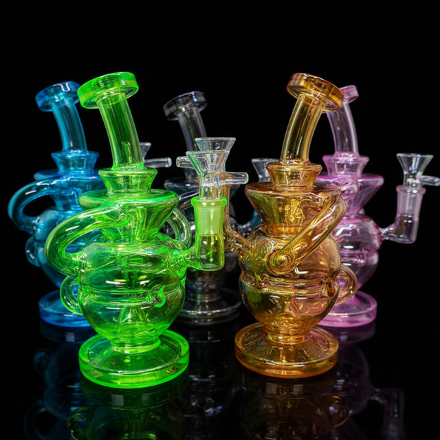 NEW Metallic 8” Recycler Dab Rig – Experience Smooth Hits & Stunning Colors