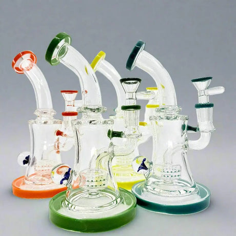 New 8.5 inch Flower Face Crystal glass Dab Rig - SmokeMEGA