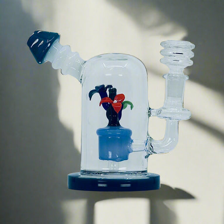 New Dark Blue Flower Art Dab Rig
