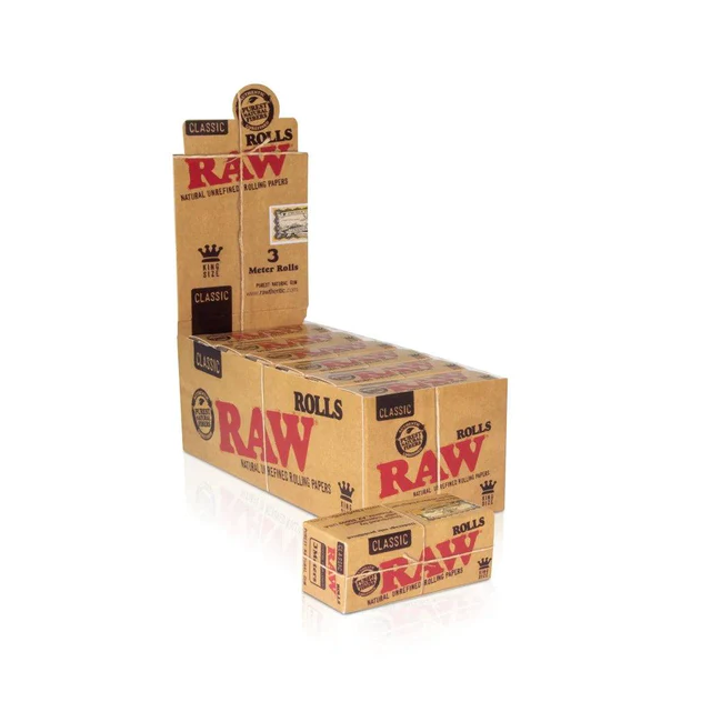 Raw Classic Paper Rolls King Size - 3 Meter Rolls - SmokeMEGA