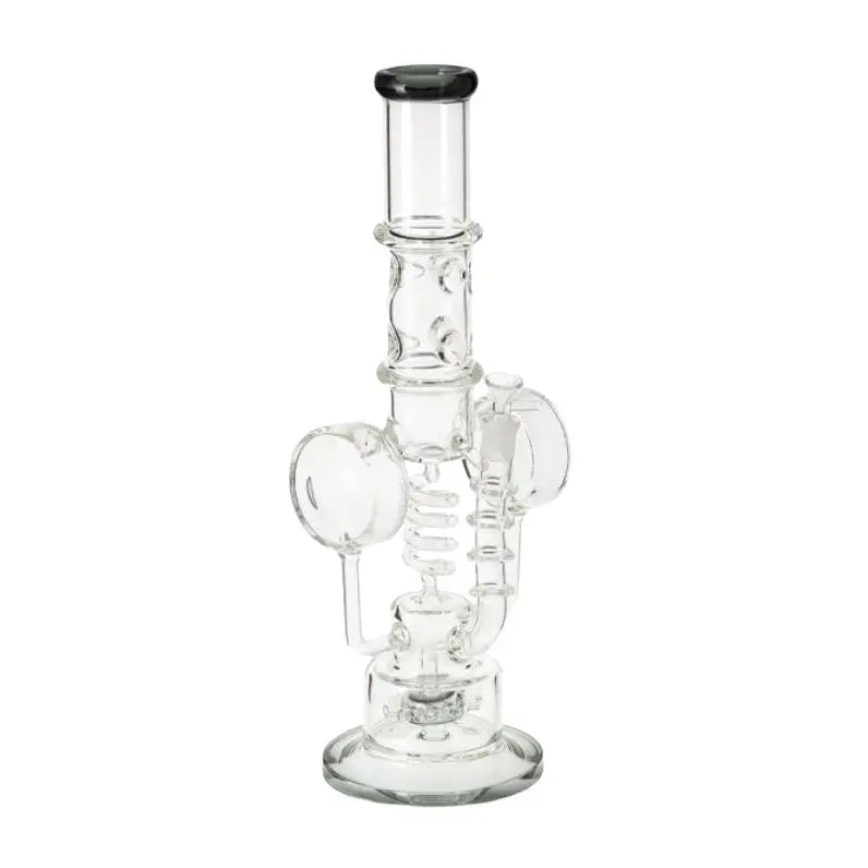 19" sprinkler perc recycler bong with high-quality glass and modern design.