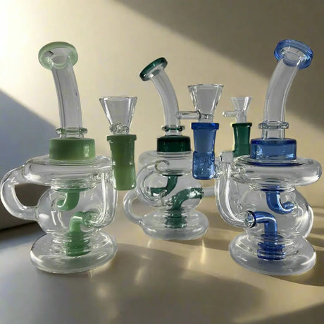 Glass Recycle Dab Rig with innovative recycling system for smoother hits.