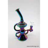 Recycle Dab Rigs - 8" Metallic Design with sleek high-quality glass, featuring recycler functionality for smooth hits.