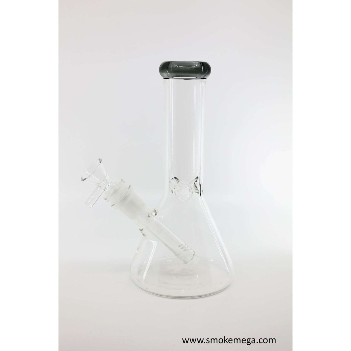 8" Glass Mini Beaker Ice Bong with clear borosilicate glass and stable base.