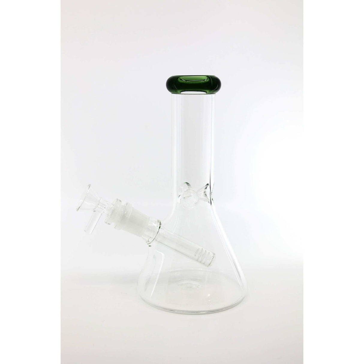 8" glass mini beaker ice bong with a sleek design and durable borosilicate glass construction.